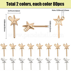 160Pcs 2 Colors Tibetan Style Alloy Pendants&nbsp;FIND-SC0017-58