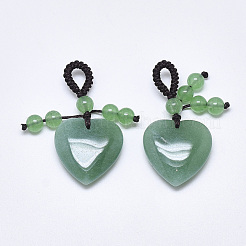 Natural Green Aventurine Pendants&nbsp;G-T122-21B