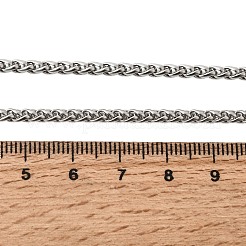 3MM 201 Stainless Steel Wheat Chain Necklaces for Unisex&nbsp;NJEW-K302-08P