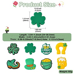 16Pcs 8 Styles Saint Patrick's Day Themed Silicone Beads Sets&nbsp;SIL-CJ0003-02