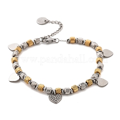 Punk Style 304 Stainless Steel Column Link Charm Bracelets for Women&nbsp;BJEW-C089-14GP
