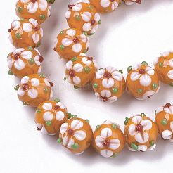 Handmade Lampwork Beads Strands&nbsp;LAMP-N021-001F