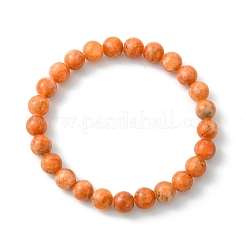 Natural Orange Calcite Beads   Stretch Bracelets for Women Men&nbsp;BJEW-JB13732