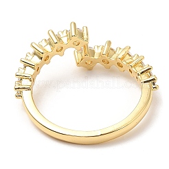 Rack Plating Brass Finger Rings with Cubic Zirconia for Women&nbsp;RJEW-A018-02G
