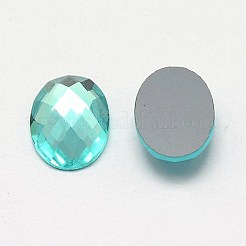 Faceted Glass Oval Cabochons&nbsp;GGLA-F008C-15