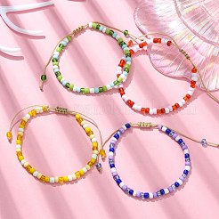 Glass Seed Braided Bead Bracelet for Women&nbsp;BJEW-JB09656