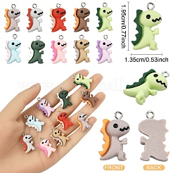 20Pcs 10 Colors Opaque Resin Pendants&nbsp;RESI-YW0004-42