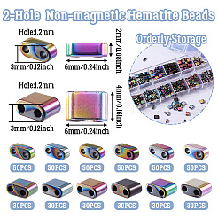 480Pcs 12 Styles Electroplated Non-magnetic Synthetic Hematite Beads Strands&nbsp;G-TA0001-89