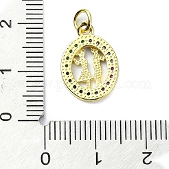 Brass Micro Pave Cubic Zirconia Pendants&nbsp;KK-H475-09G