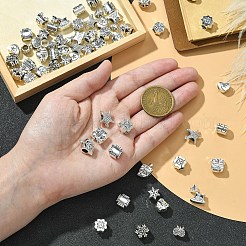60Pcs 15 Styles Tibetan Style Alloy European Beads&nbsp;FIND-YW0005-07