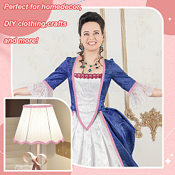 Polyester Filigree Wavy Lace Ribbon&nbsp;SENE-WH0003-32B