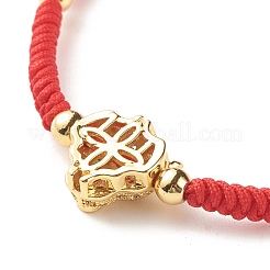 Natural Crackle Quartz & Lava Rock Braided Bead Bracelets Set&nbsp;BJEW-JB07212-04