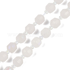 Electroplated Natural White Moonstone Beads Strands&nbsp;G-O201B-132F