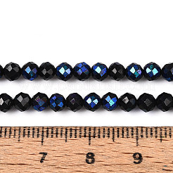 AB Color Plated Natural Black Spinel Beads Strands&nbsp;G-T144-B07-03