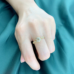 Brass Micro Pave Clear Cubic Zirconia Finger Rings&nbsp;FS-WGF1294-04