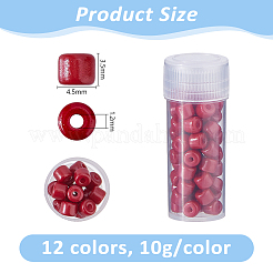 120G 12 Colors Baking Paint Pearlized Glass Seed Beads&nbsp;SEED-DC0001-21