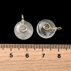 Natural Quartz Crystal Round Pendants&nbsp;G-H318-01G-A-06