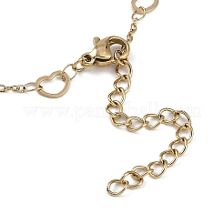 304 Stainless Steel Heart Link Chains Anklets&nbsp;AJEW-A057-09B-G