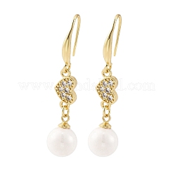 Brass Micro Pave Cubic Zirconia Dangle Earrings&nbsp;EJEW-F362-02G