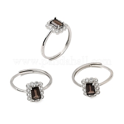 Brass Micro Pave Cubic Zirconia Finger Rings&nbsp;CU-CBA260E-14P