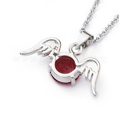 Brass Cubic Zirconia Pendant Necklaces&nbsp;NJEW-JN02533-M