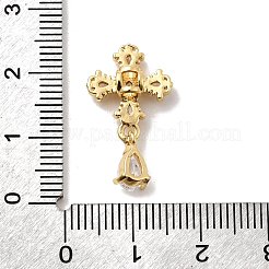 Brass Micro Pave Cubic Zirconia Beads&nbsp;KK-Z131-11G