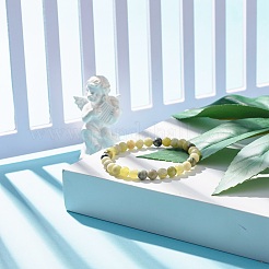 Natural Qinghua Jade Round Beaded Stretch Bracelet&nbsp;BJEW-JB07554-01