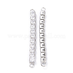 Brass Clear Square Cubic Zirconia Links Connectors&nbsp;ZIRC-G170-22P