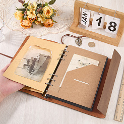 Rectangle Imitation Leather with Alloy Scrapbook DIY Binder Photo Album&nbsp;AJEW-WH20006-475A