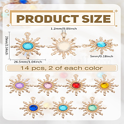 14Pcs 7 Colors Transparent Resin Pendants&nbsp;FIND-LP0002-66