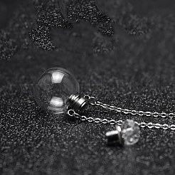 Glass Round Perfume Bottle Necklaces&nbsp;PW-WG68673-01