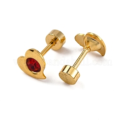 Heart Crystal Rhinestone Ear Fake Plugs&nbsp;EJEW-H105-21G-B