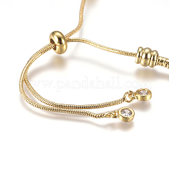 PVD Vacuum Plating Adjustable Brass Slider Bracelet/Bolo Bracelet&nbsp;BJEW-CJC0001-01G