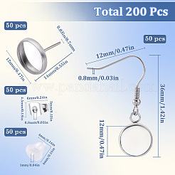 50Pcs 304 Stainless Steel Earring Hooks & 50Pcs Stud Earring Findings&nbsp;STAS-SC0008-68