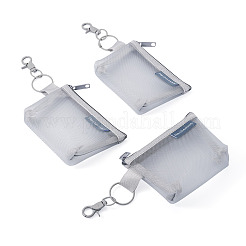 3Pcs Rectangle Nylon Mesh Zipper Wallets Pendant Decorations&nbsp;HJEW-TAC0106