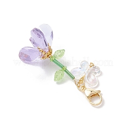 Handmade Glass Seed Beaded and Acylic Butterfly Pendant Decorations Sets&nbsp;HJEW-MZ00259-02