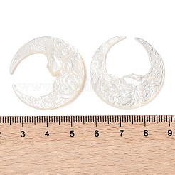 Natural White Shell Carved Cabochons&nbsp;SSHEL-C012-11