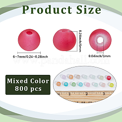 Transparent Frosted Glass Beads&nbsp;FGLA-PA0001-02B