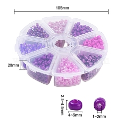 8 Style 6/0 Glass Round Seed Beads&nbsp;SEED-YW0001-39C