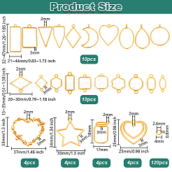 36Pcs 6 Styles Alloy Open Back Bezel Pendants&nbsp;FIND-OC0013-35