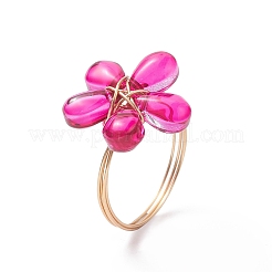 Transparent Glass Finger Ring&nbsp;RJEW-JR00559