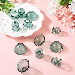 6 Sets Transparent Glass Bead Caps&nbsp;GLAA-BY0001-07C