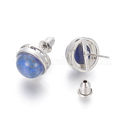 Natural Dyed Lapis Lazuli Stud Earrings&nbsp;EJEW-F162-H03