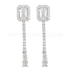 Brass Micro Pave Cubic Zirconia Stud Earrings&nbsp;KK-CBA8324-14P