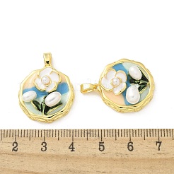 Brass Enamel Pendants&nbsp;KK-Z083-11G