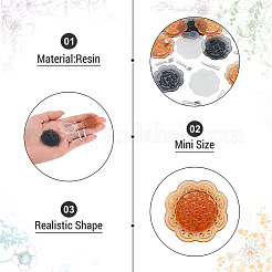 12Pcs 3 Colors Plastic Plate & 36Pcs 3 Styles Resin Tableware Miniature Ornaments&nbsp;DIY-TA0015-50