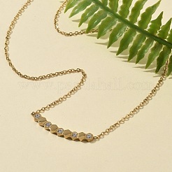 304 Stainless Steel Hexagon Pendant Necklaces&nbsp;NJEW-V001-14G