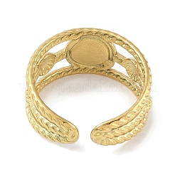 Ion Plating(IP) 304 Stainless Steel Enamel Flat Round Cuff Finger Rings&nbsp;RJEW-L107-079B-G