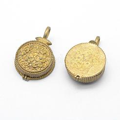 Brass Locket Pendants&nbsp;KK-F722-08C-RS