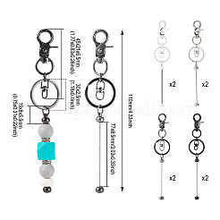 8Pcs 4 Colors Alloy Beadable Bar Keychain for DIY Crafts Jewelry Making&nbsp;KEYC-TA0001-36